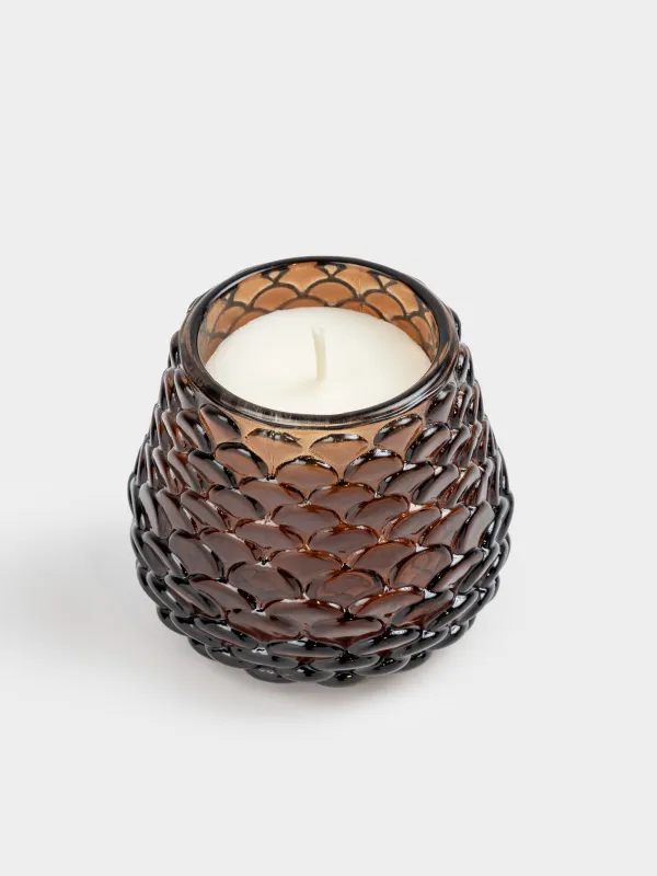 Хош иісті шам, см, шам ұстағышта, қоңыр, Хош иіс, Шырша бүршігі, Қысқы дәм, image-1