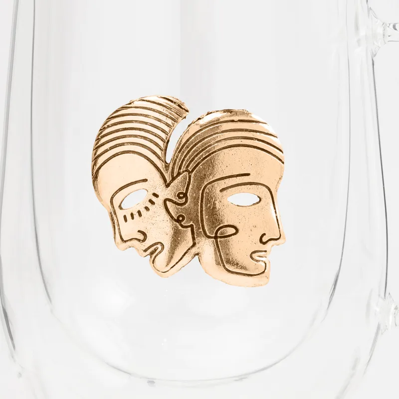 Саптыаяқ, 350 мл, металлдан жасалған шыны, алтын, Егіздер, Air zodiac, image-4