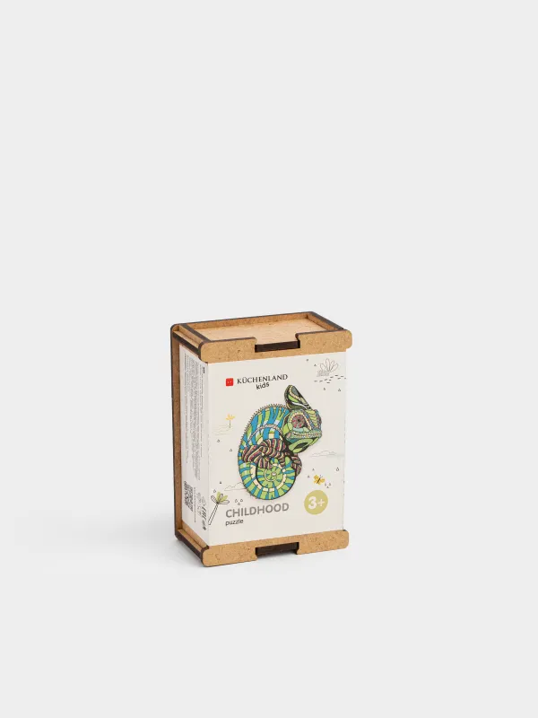 Пазл-басқатырғыш, 14х10 см, 15 бөлшек, дамытушы, МДФ, түрлі-түсті, Хамелеон, Childhood, image-5