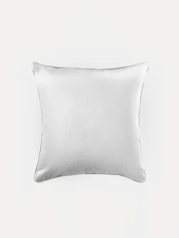 Подушка декоративная, 50х50 см, вельвет/бисер, серая, Цветы, Print, image-1