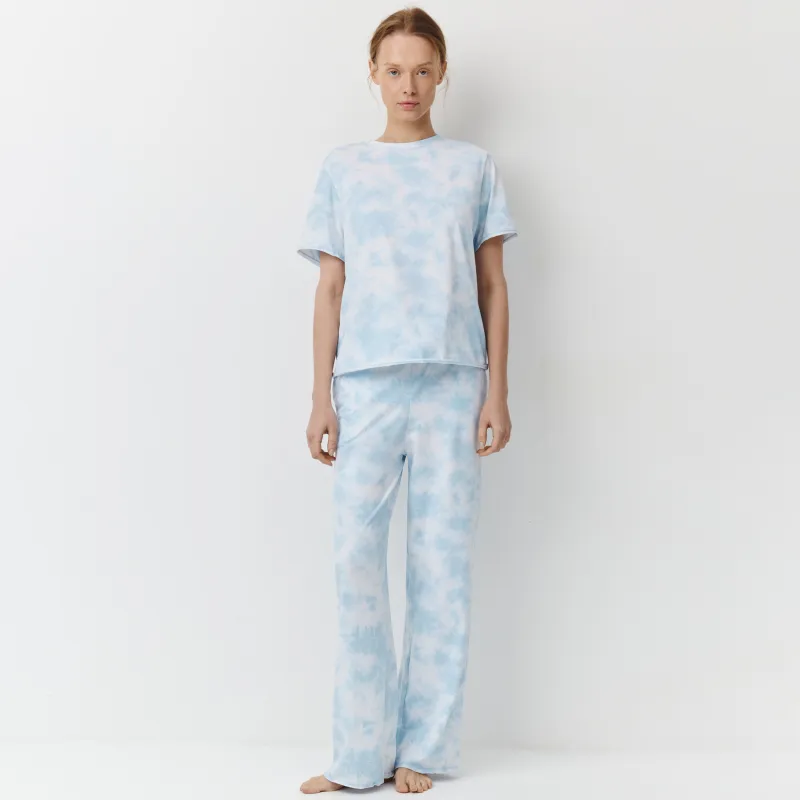 Әйелдер шалбары, үйге арналған, өлшемі L, мақта/эластан, көгілдір, Jocelyn