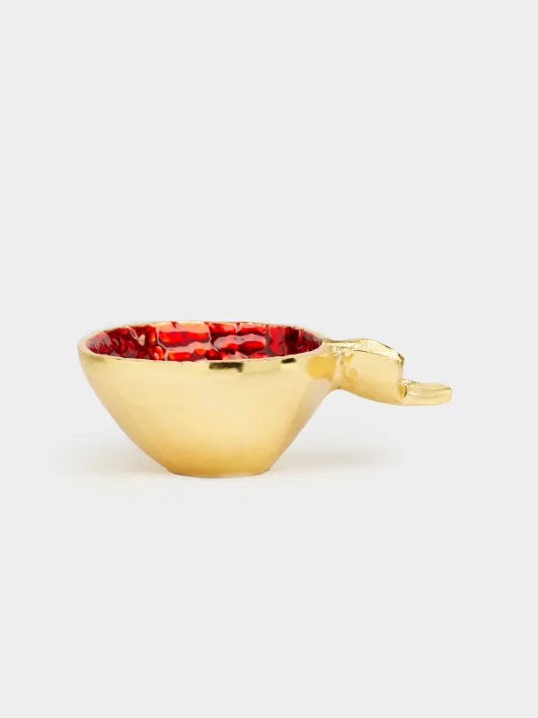 Блюдо декоративное, 10x12 см, металл, красно-золотистое, Гранат, Pomegranate, image-2