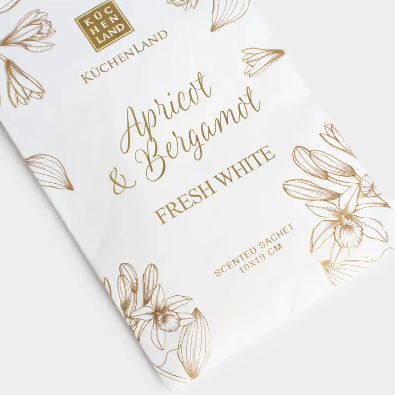 Саше ароматическое, 10х19 см, подвесное, Apricot & Bergamot, Fresh white, image-2