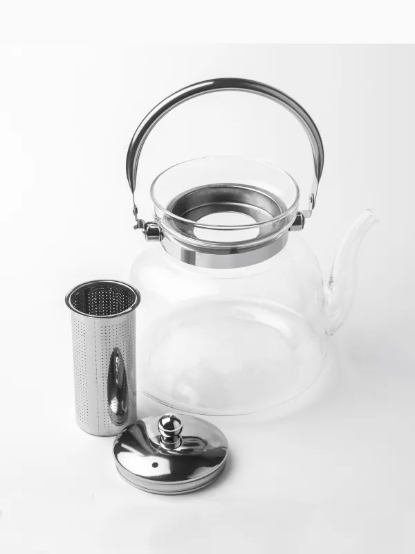 Чайник, 2,8 л, с ситом для заваривания, стекло Б/сталь, Classic, image-2