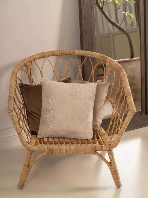 Подушка декоративная, 45х45 см, вельвет, бежевая, Брызги, Sparkly, image-2