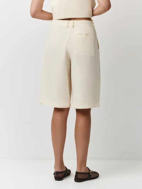 Әйелдер шорттары, өлшемі M, тенсель/зығыр/мақта ОК, сүт түстес, Louise, image-3