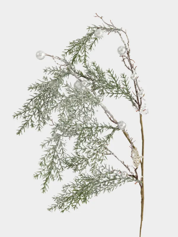 Сәндік бұтақ, 65 см, пластик, Жылқылары бар күміс шырша, Conifer silver, image-1