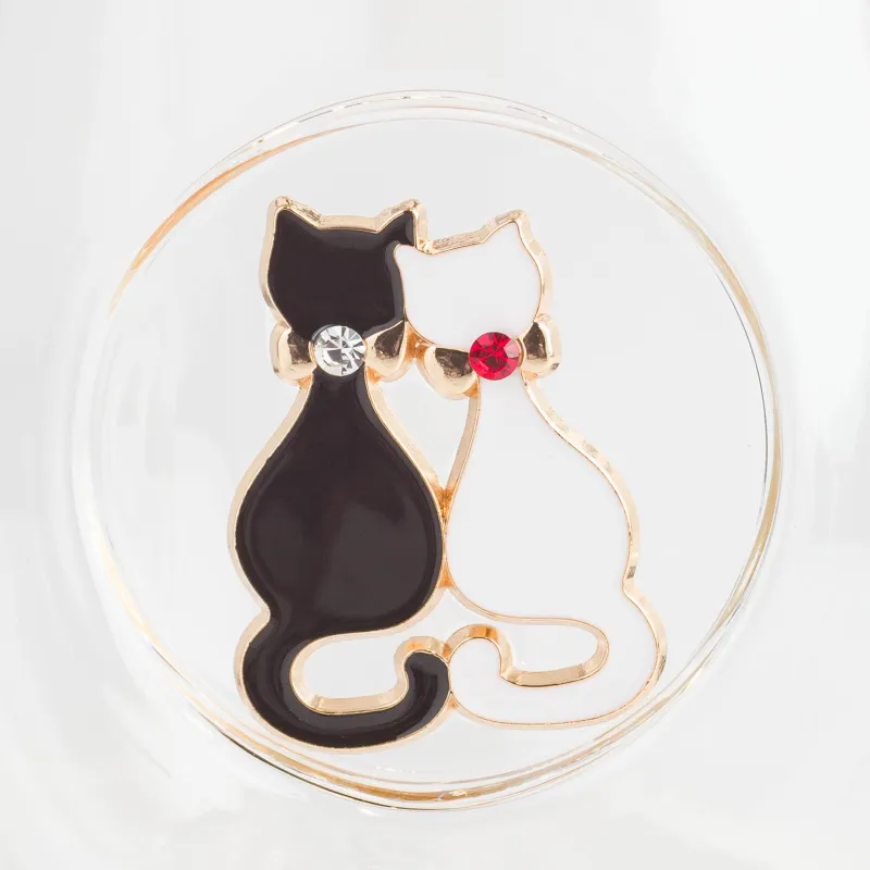 Саптыаяқ, 470 мл, қасығы бар, металлдан жасалған шыны, мысықтар, Lux elements, image-5