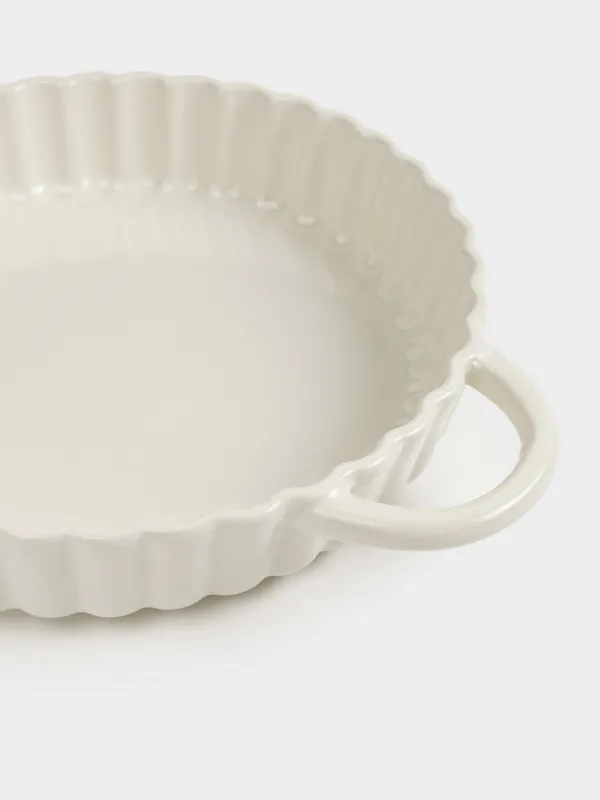 Пісіруге арналған ыдыс, 25 см, керамика, дөңгелек, сүт түстес, Cakes ivory, image-2