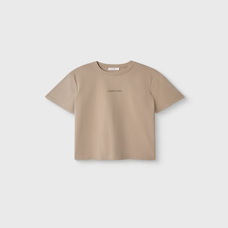 Әйелдер футболкасы, өлшемі XS, мақта, сарғылт-қоңыр, Creative, Blanche, image-5