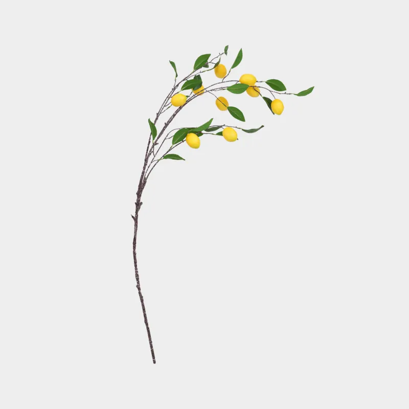 Ветка декоративная, 95 см, пенопласт/пластик, Лимон, Fruit decor