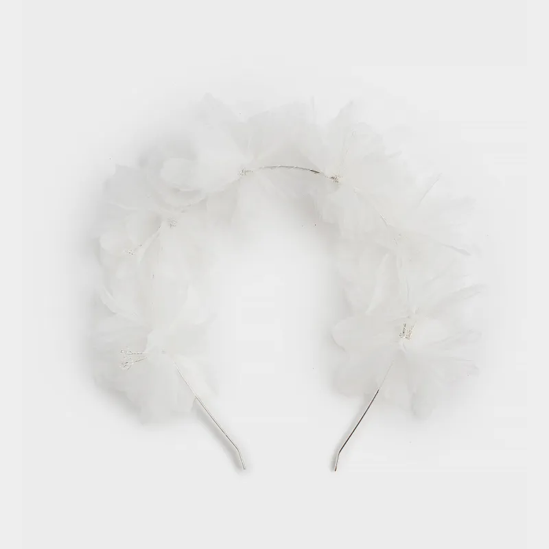 Тоғыншақ, 13х15 см, балаларға арналған, полиэстер/шыны, ақ, Гүлдер, Hairstyle