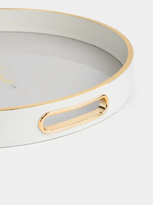 Науа, 36 см, пластик/шыны, дөңгелек, сүт-алтын түстес, Home, Fardella, image-2