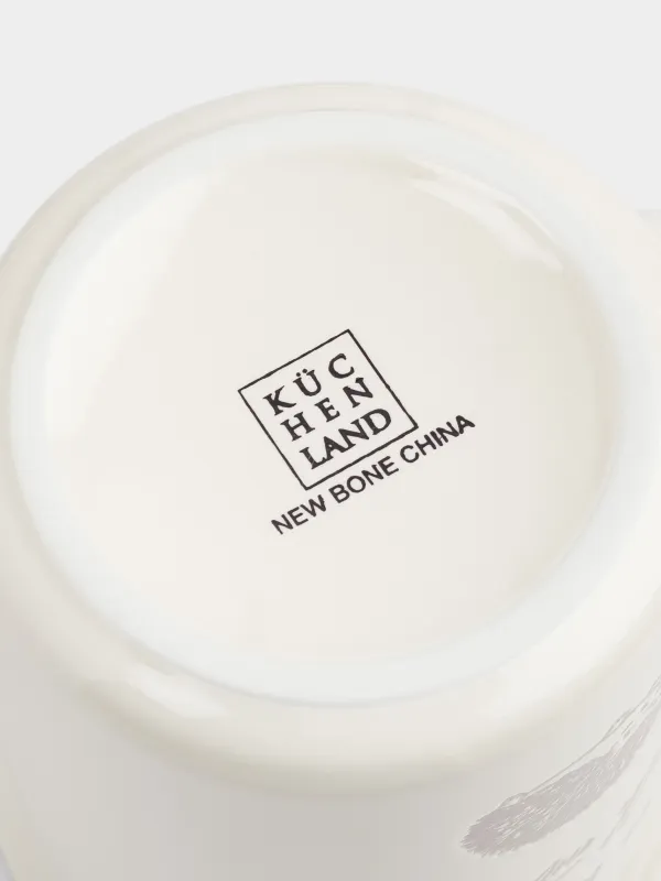 Саптыаяқ, 430 мл, фарфор N, сүтті-сарғылт-қоңыр, Кірпі, Forest animals, image-3