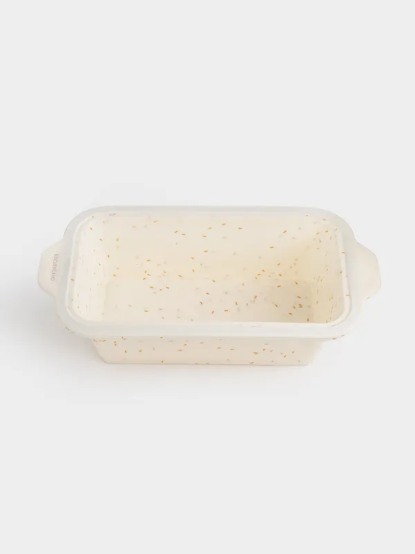 Форма для выпечки, 28х14 см, силикон/сталь, прямоугольная, молочная, в крапинку, Bakery speckled, image-2