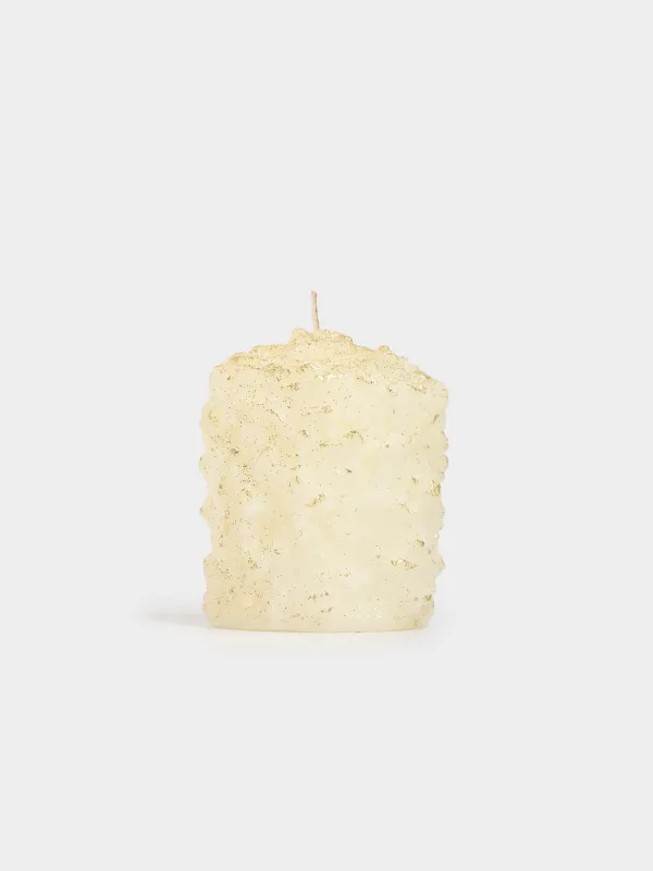 Свеча, 7х9 см, цилиндрическая, с блестками, Snowy candle, image-0