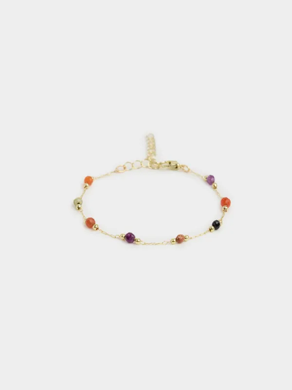 Білезік, 25 см, металл/пластик, алтын түстес, Моншақтар, Jewelry, image-1