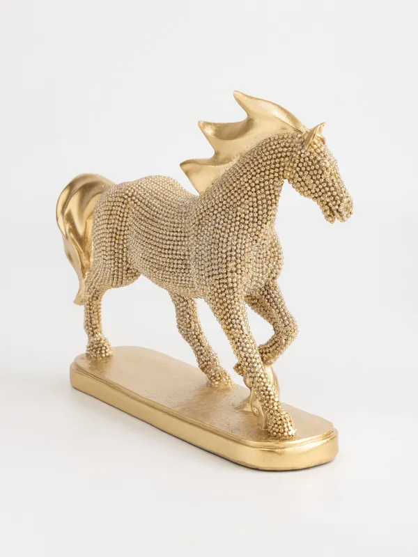 Статуэтка, 19x17 см, полирезин, золотистая, Лошадь, Horse gold, image-2