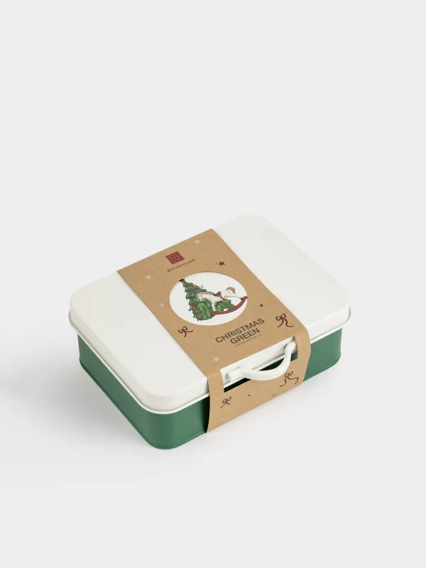 Сақтау ыдысы, 22х15 см, 2 л, металл, тікбұрышты, Жылқысы бар шырша, Christmas green, image-7