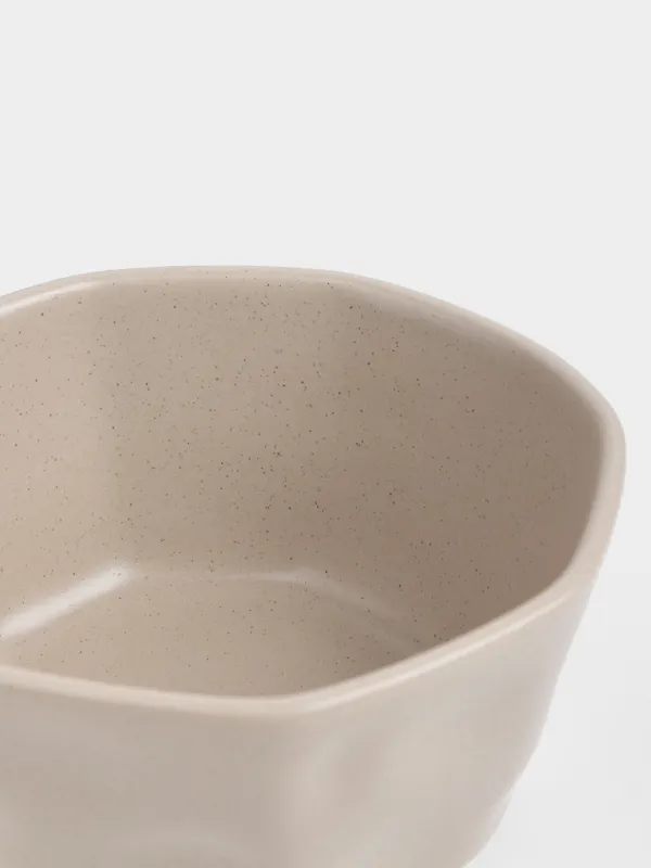 Кесе, 14х7 см, керамика, сарғылт-қоңыр, Мыжылған әсер, Crumple creme, image-2