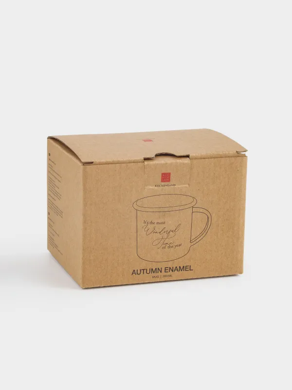 Кружка, 360 мл, металл эмалированный, бежевая, Wonderful Time, Autumn enamel, image-5