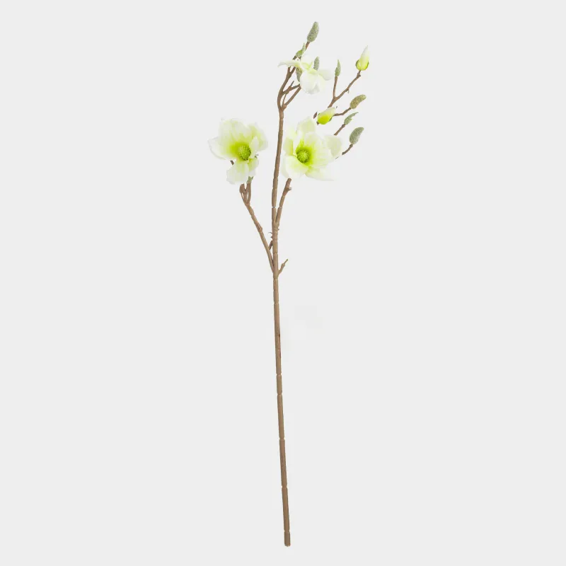 Ветка декоративная, 87 см, пластик/металл, Зеленая магнолия, Magnolia, image-0