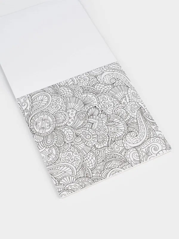 Бояуға арналған альбом, 21х21 см, 24 парақ, жарқыраған, Гүлдер мен жануарлар, Draw creative, image-2