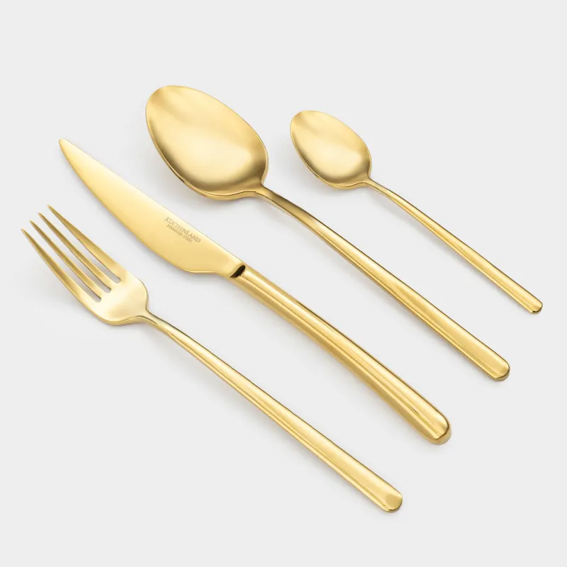 Ас құралдары, 6 адам, 24 зат, болат, алтын түстес, Toscana gold