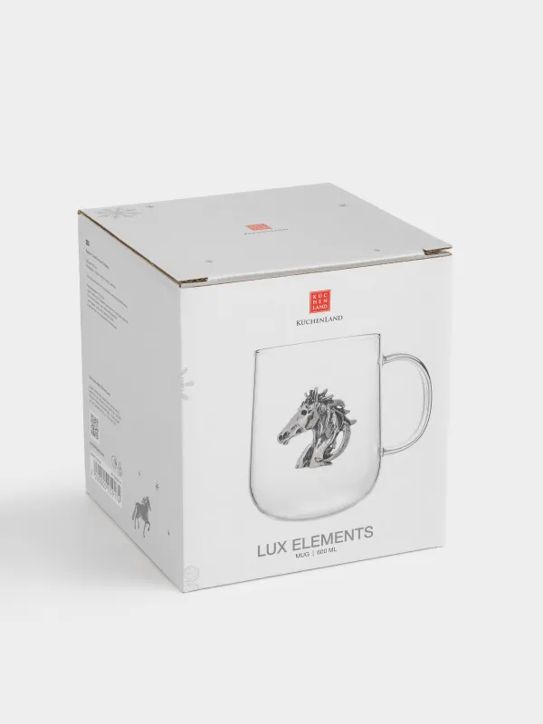 Саптыаяқ, 580 мл, шыны Б/металл, Күміс жылқы, Lux elements, image-4