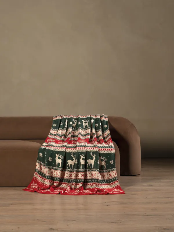 Плед, 130х170 см, хлопок, молочно-коричневый, Скандинавские узоры, Lapland print, image-6