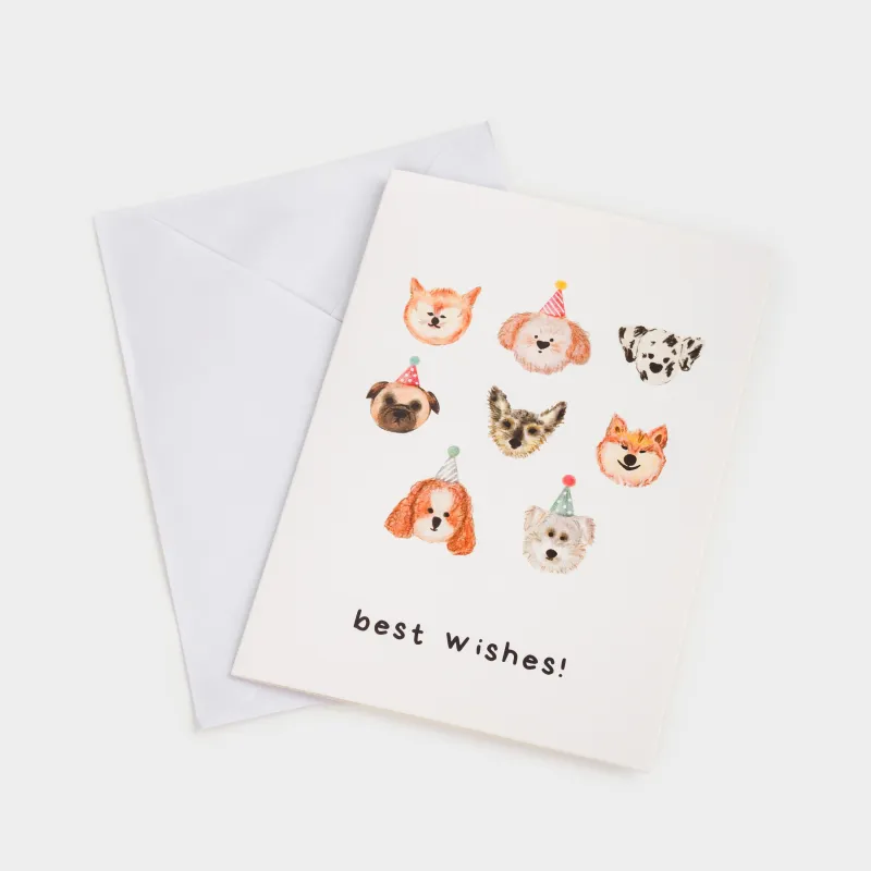 Сыйлық ашықхаты, 12х17 см, қағаз, сұр, Иттер, Birthday, image-7