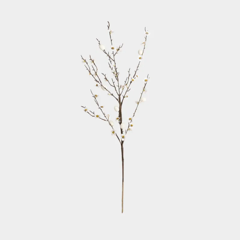 Сәндік бұтақ, 96 см, пенопласт/пластик, Пасха жұмыртқалары мен гүлдері, Natural Easter decor