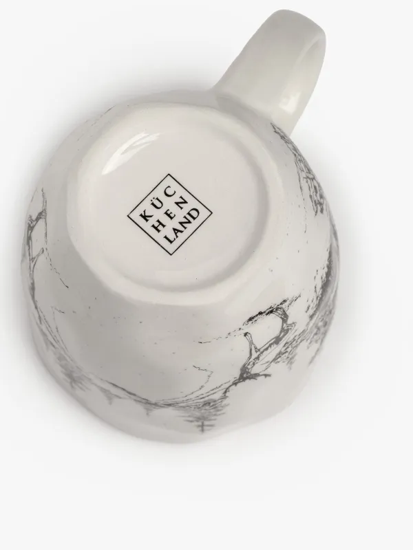 Кружка, 320 мл, керамика, белая, Олень у дома в лесу, Crumple print, image-4