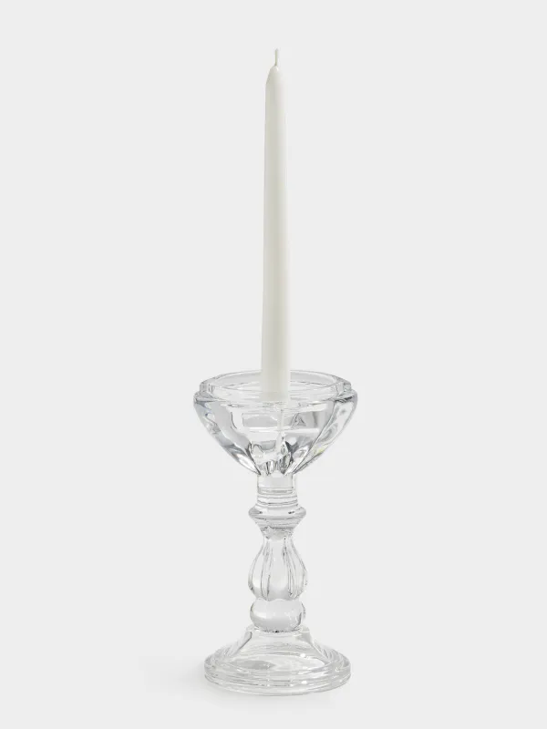 Шам ұстағыш, 20 см, бір шамға арналған, сабағында, шыны, Clear, image-4