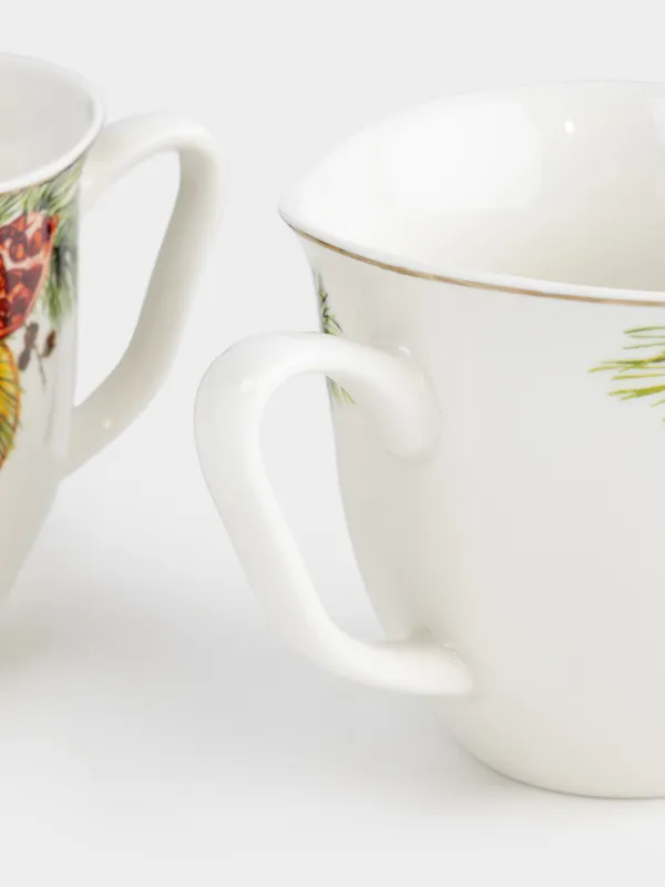 Саптыаяқ, 320 мл, 2 дана, фарфор N, ақ, алтын жиектері бар, Анар және апельсин, Christmas miracle, image-4