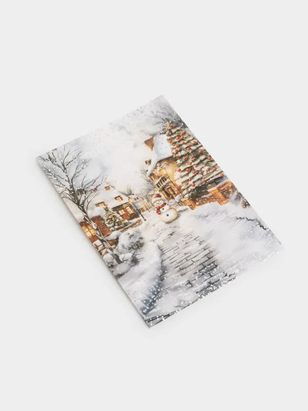 Открытка подарочная, 12х17 см, бумага, Snowy house, image-2