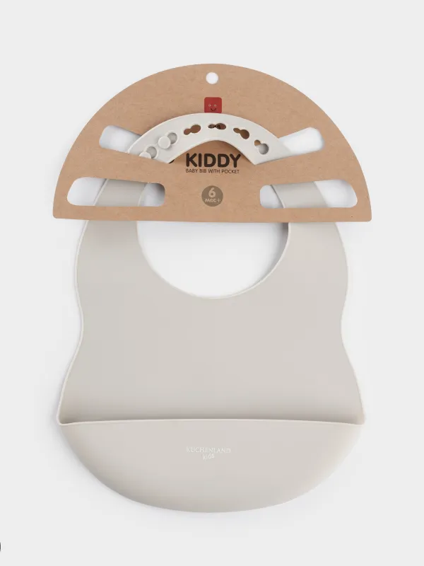 Кеудеше, балаларға арналған, 30х21см, қалтасы бар, силикон, сұр, Kiddy, image-3