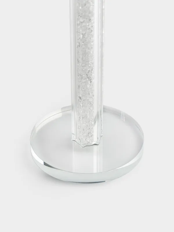 Шам ұстағыш, 23 см, шай/жұқа шам үшін, аяғы, шыны / ринстондар, Кристалл, Кристалл, image-2