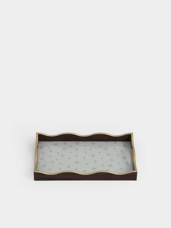 Науа, 25х40 см, пластик/шыны, тікбұрышты, алтын, Көне гүлдер, La flore, image-1