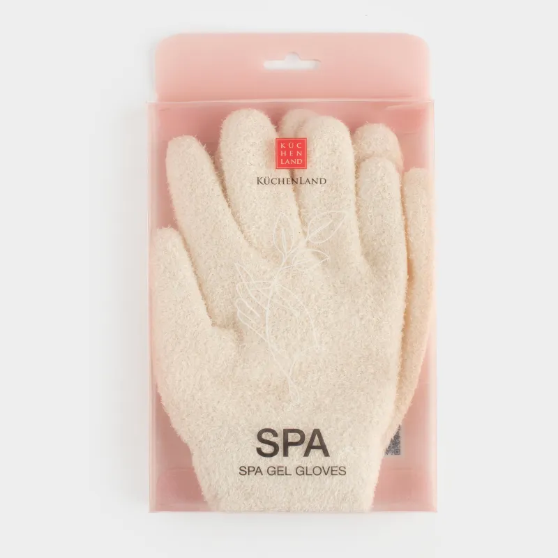 СПА-перчатки гелевые, 20 см, многоразовые, полиэстер, молочные, Spa, image-4
