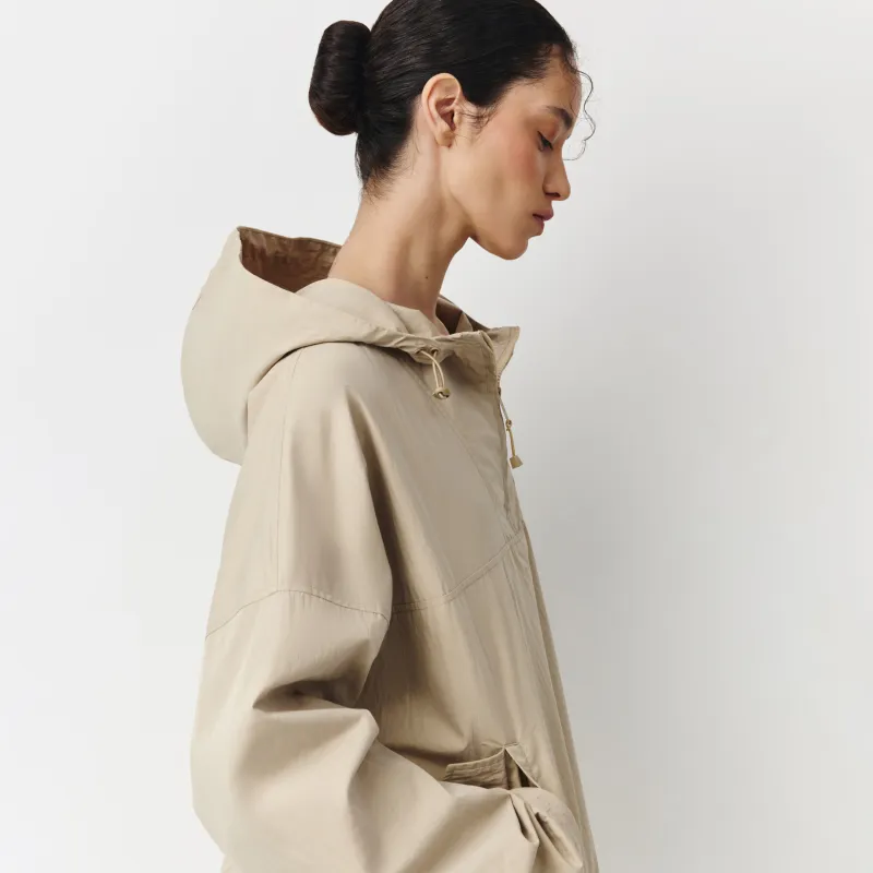 Әйелдер желбегейі, өлшемі M/L, капюшоны бар, сыдырмасы бар, мақта, сарғылт-қоңыр, Sagra