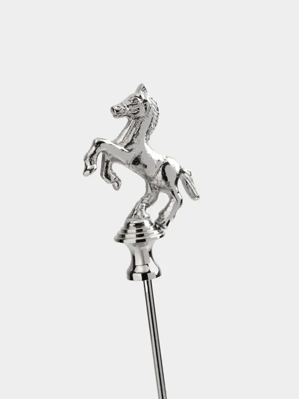 Шамдарды сөндіруге арналған қақпақ, 34 см, металл, күміс, Жылқы, Horse silver, image-3