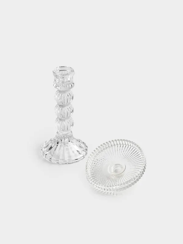 Подсвечник, 16 см, для цилиндрической/тонкой свечи, на ножке, разборный, стекло Р, Ribby, image-2