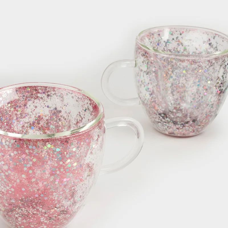 Саптыаяқ, 250 мл, 2 дана, шыны Б, күміс-қызғылт жылтыры бар, Жүрек, Air sparkly, image-4