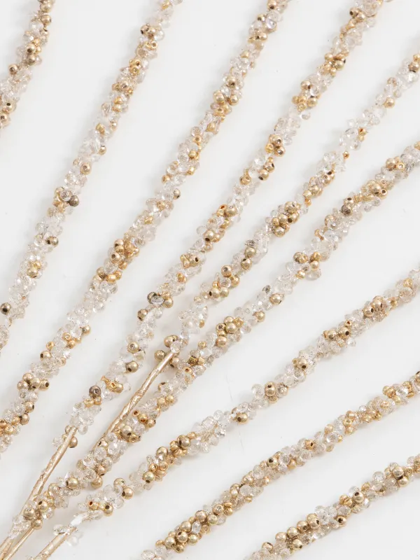 Сәндік бұтақ, 73 см, пластик/металл, Мұзды алтын шыбықтар, Crystal decor, image-1