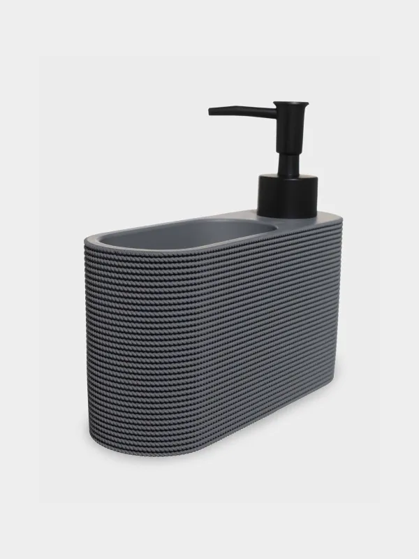 Жуғыш зат диспенсері, 250 мл, органайзер, ысқышы бар, полирезин/пластик, сұр, Grey steel, image-2