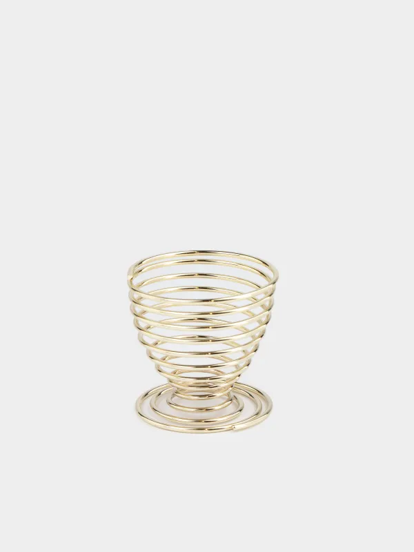 Подставка для яйца, 5 см, сталь, золотистая, Вихрь, Twist gold, image-1