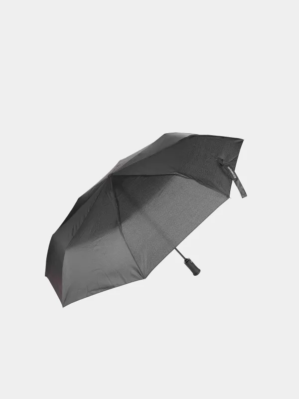 Зонт, 59/30 см, складной, автоматический, с фонариком, эпонж, черный, Ray light, image-0