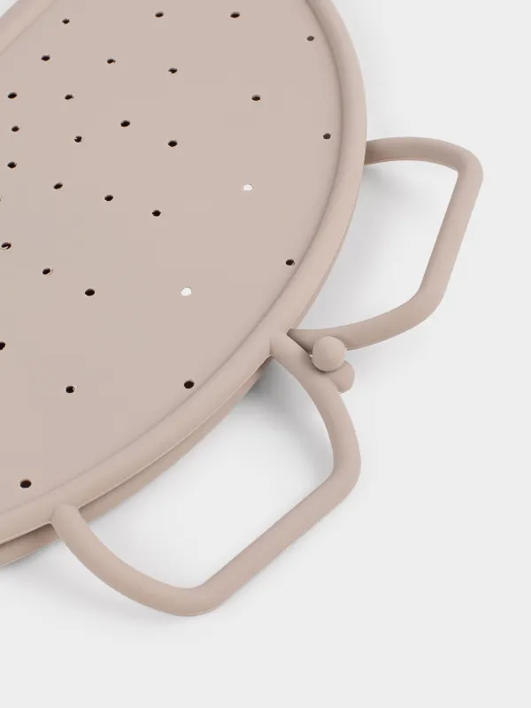 Табаға арналған қақпақ-бөлгіш, 31 см, жиналмалы, силикон, сұр-қоңыр, Soft kitchen, image-4