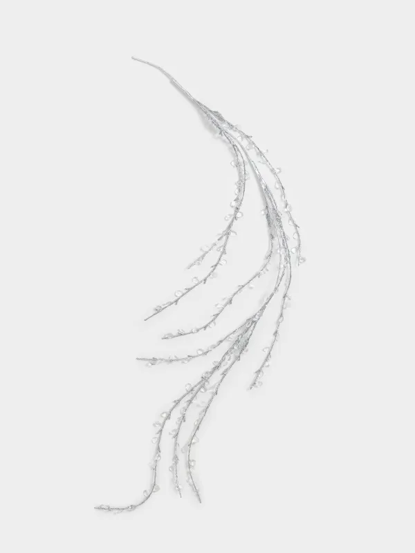 Ветка-гирлянда декоративная, 1,2 м, акрил/металл, серебристая, Кристаллы, Crystal decor, image-4